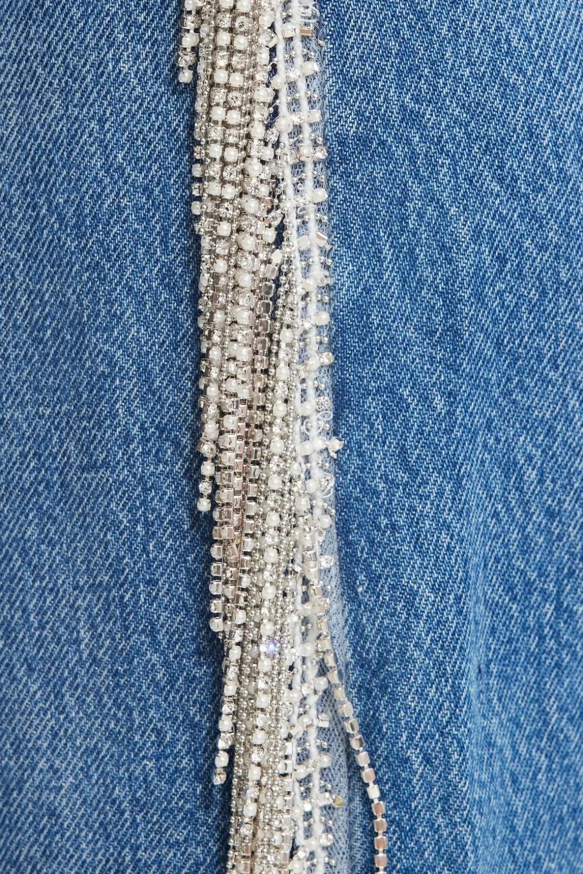 Jeans & Denim-Dynamite Mika Rhinestone Fringe Relaxed Straight Jeans Blue