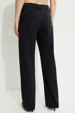 Jeans & Denim-Dynamite Mika Rhinestone Relaxed Straight Jeans Black