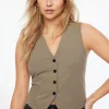 Blazers & Vests | Matching Sets-Dynamite Millie Tailored Four Button Vest Brown
