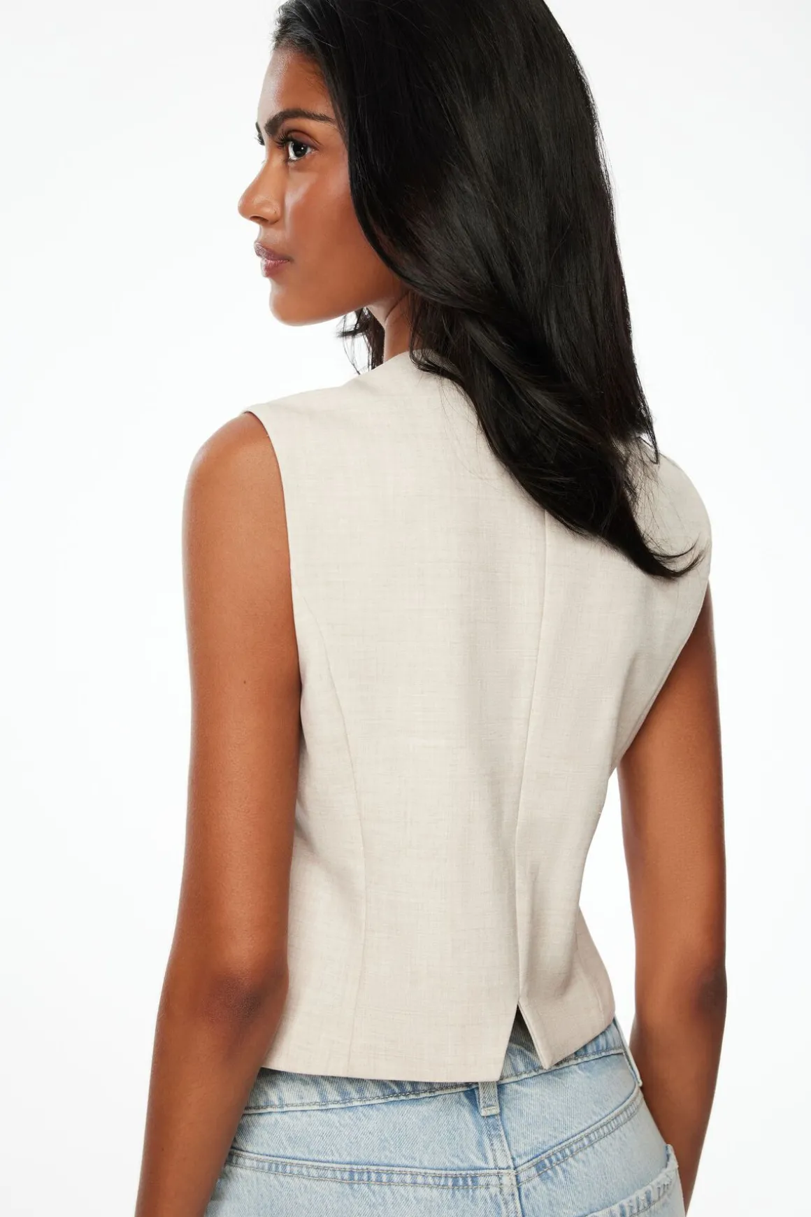 Blazers & Vests | Vests-Dynamite Millie Tailored Four Button Vest Brown