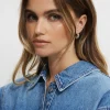 Earrings-Dynamite Mini Hammered Drop Earrings Grey