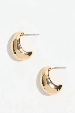Earrings-Dynamite Mini Hammered Drop Earrings Yellow