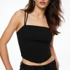 Tees & Tanks | Sleeveless Tops-Dynamite Multi Strap Corset Top Black