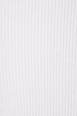 Bodysuits-Dynamite Nessa Sleeveless Ribbed Bodysuit White