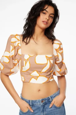 Blouses & Tops | Blouses & Tops-Dynamite Nya Bubble Sleeve Top Yellow