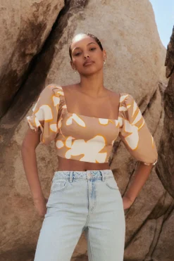 Blouses & Tops | Blouses & Tops-Dynamite Nya Bubble Sleeve Top Yellow