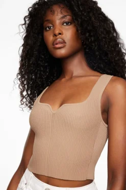 Sweaters & Cardigans | Sweaters-Dynamite Nylon Sweater Tank Top Brown