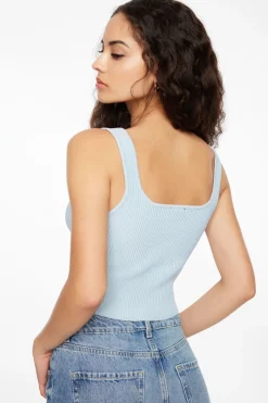Sweaters & Cardigans | Sweaters-Dynamite Nylon Sweater Tank Top Blue