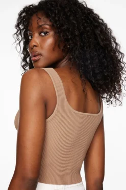 Sweaters & Cardigans | Sweaters-Dynamite Nylon Sweater Tank Top Brown
