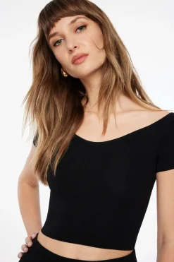 Tees & Tanks | Sweaters & Cardigans-Dynamite Off Shoulder Knit Top Black