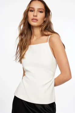Blouses & Tops | Blouses & Tops-Dynamite Open Back Apron Top White
