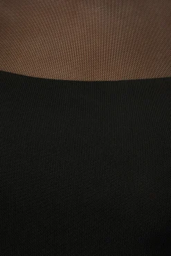Tees & Tanks | Bestsellers-Dynamite Open Back Mesh Bodysuit Black