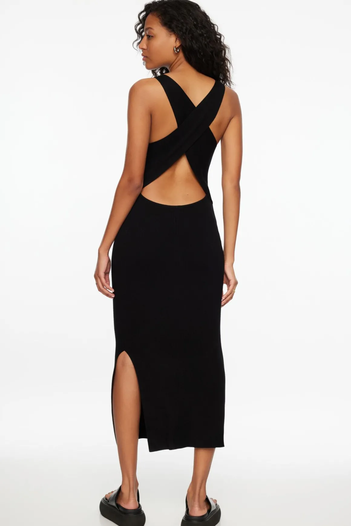 Dresses & Jumpsuits | Midi & Maxi Dresses-Dynamite Open Back Sweater Dress Black
