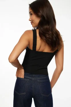 Blouses & Tops | Online Exclusives-Dynamite Open Front Tank Top Black