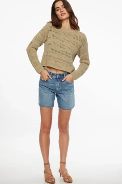Sweaters & Cardigans | Sweaters-Dynamite Open Knit Crewneck Sweater Brown