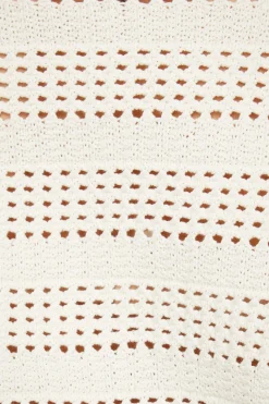 Sweaters & Cardigans | Sweaters-Dynamite Open Knit Crewneck Sweater White