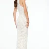 Dresses & Jumpsuits | Midi & Maxi Dresses-Dynamite Open Knit V-Neck Maxi Dress White