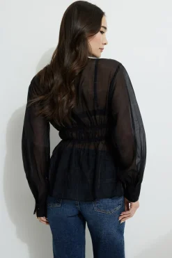 Blouses & Tops | Blouses & Tops-Dynamite Organza Flyaway Blouse Black