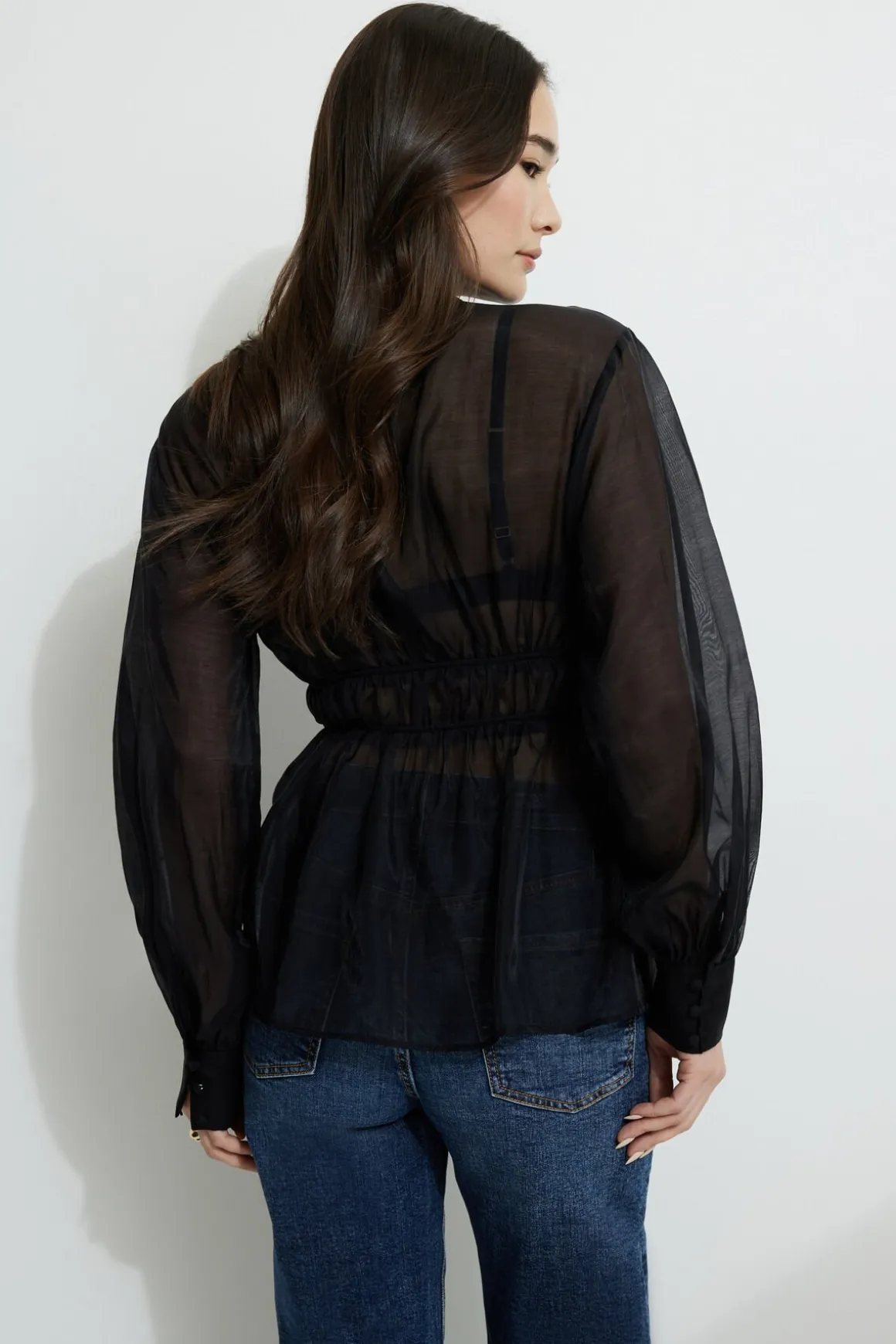 Blouses & Tops | Blouses & Tops-Dynamite Organza Flyaway Blouse Black