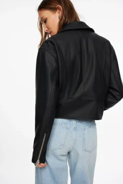 Coats & Jackets | Classic Coats-Dynamite Oversized Biker Jacket Black
