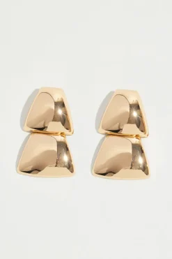 Earrings-Dynamite Oversized Double Trapezoid Earrings Yellow