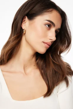 Earrings-Dynamite 3-Pack Chunky Hoop Earrings Yellow