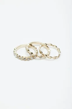 Rings-Dynamite 7-Pack Gem & Twist Rings White