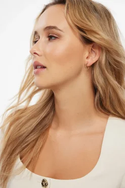 Earrings-Dynamite 3-Pack Gradient Vintage Hoop Earrings White