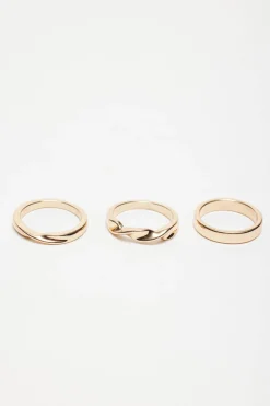 Rings-Dynamite 6-Pack Oversized & Twisted Rings Yellow