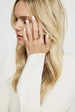 Rings-Dynamite 3-Pack Pearl Cocktail Rings White