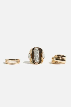 Rings-Dynamite 3-Pack Pearl Cocktail Rings White