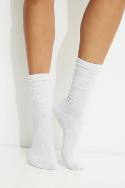 Socks & Tights-Dynamite 3-Pack Ribbed Crew Socks White