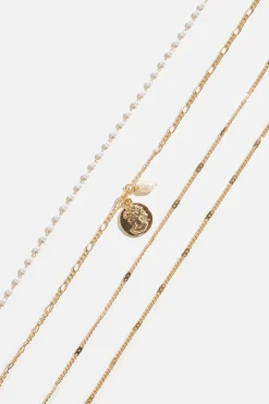 Necklaces-Dynamite 4-Pack Rosary & Medallion Necklaces White