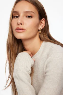 Earrings-Dynamite 3-Pack Textured & Smooth Hoop Earrings YELLOW