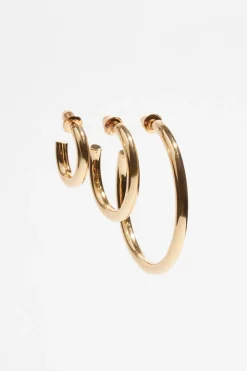 Earrings-Dynamite 3-Pack Trio Hoop Earrings Yellow