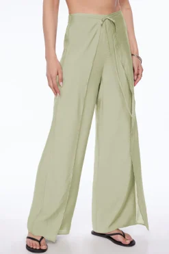 Pants | Wide Leg Pants-Dynamite Pareo Crinkled Pants Green