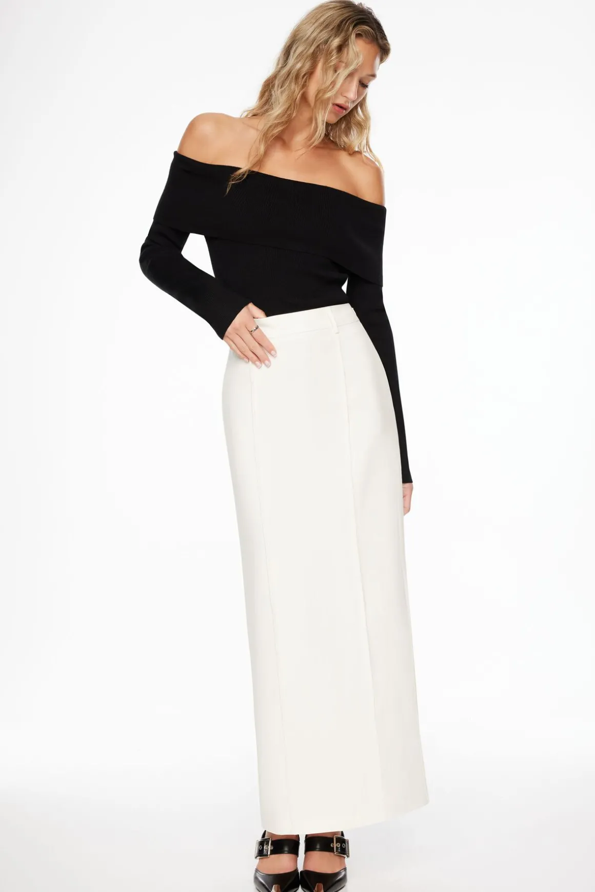 Skirts & Skorts | Skirts-Dynamite Pencil Maxi Skirt White