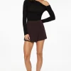 Skirts & Skorts | Skirts-Dynamite Peyton Asymmetric Skort Brown