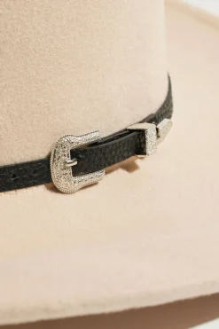Caps & Hats-Dynamite Pin-Buckle Cowboy Hat White