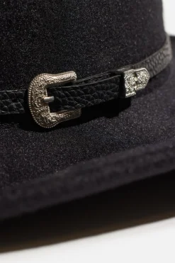 Caps & Hats-Dynamite Pin-Buckle Cowboy Hat Black
