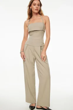 Blouses & Tops | Matching Sets-Dynamite Pinstripe Halter Top Brown