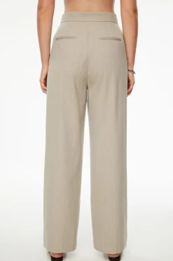 Pants | Matching Sets-Dynamite Pleated Pinstripe Wide Leg Pants Brown