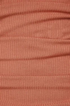 Tees & Tanks | Tees & Tanks-Dynamite Pleated Ribbed Tube Top Brown