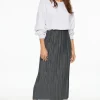 Skirts-Dynamite Plissé Column Maxi Skirt Blue