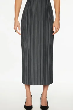 Skirts-Dynamite Plissé Column Maxi Skirt Blue