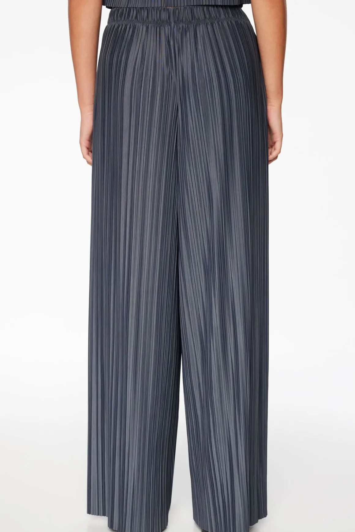Pants | Wide Leg Pants-Dynamite Plissé Knit Wide Leg Pants Blue