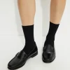 Socks & Tights-Dynamite Pointelle Crew Socks Black