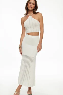 Skirts & Skorts | Skirts-Dynamite Pointelle Maxi Skirt White