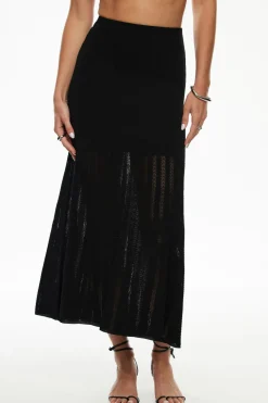 Skirts & Skorts | Skirts-Dynamite Pointelle Maxi Skirt Black