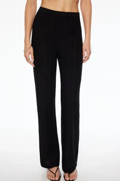 Pants | Wide Leg Pants-Dynamite Pointelle Wide Leg Pants Black
